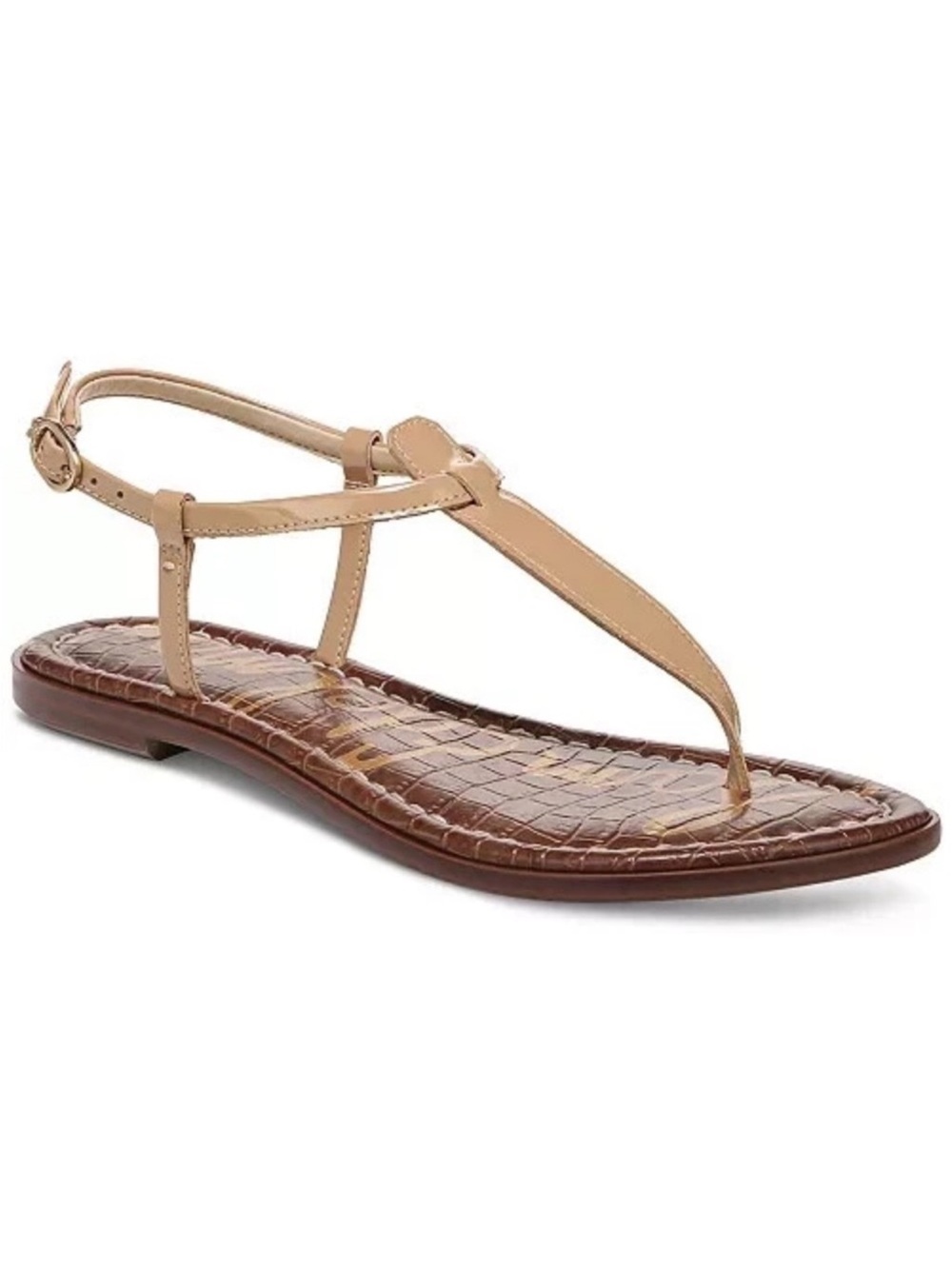 Sam Edelman Gigi Nude Patent Leather Thong Sandals Size 7